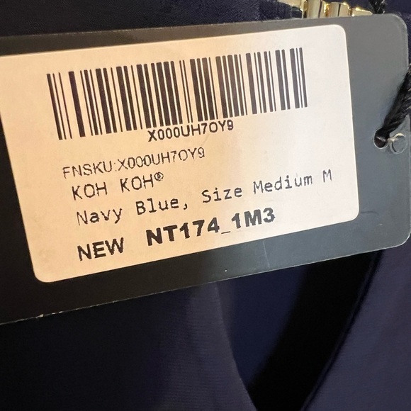 319. NWT Koh Koh Long Sleeve Formal Navy Dress Medium - Picture 7 of 7